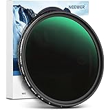 NEEWER 46mm HD可変NDフィルター ND2-ND32 (1-5ストップ) Xクロスなし/光学ガラス/30層ナノコーティング/超薄型アルミ合金フレーム/撥水/キズ防止 調整可能 減光フィルター