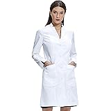 Dr. James Women's Lab Coat, Fold Back Cuff, White, 35 inch Length