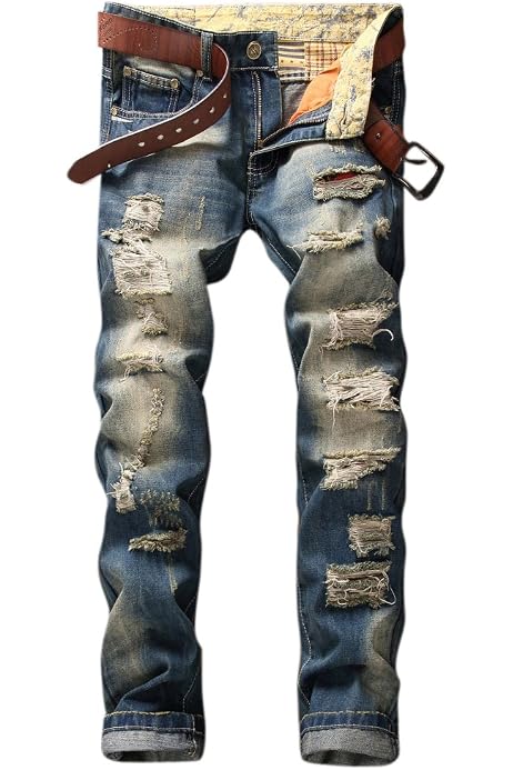 HENGAO Mens Fashion Slim Fit Skinny 
