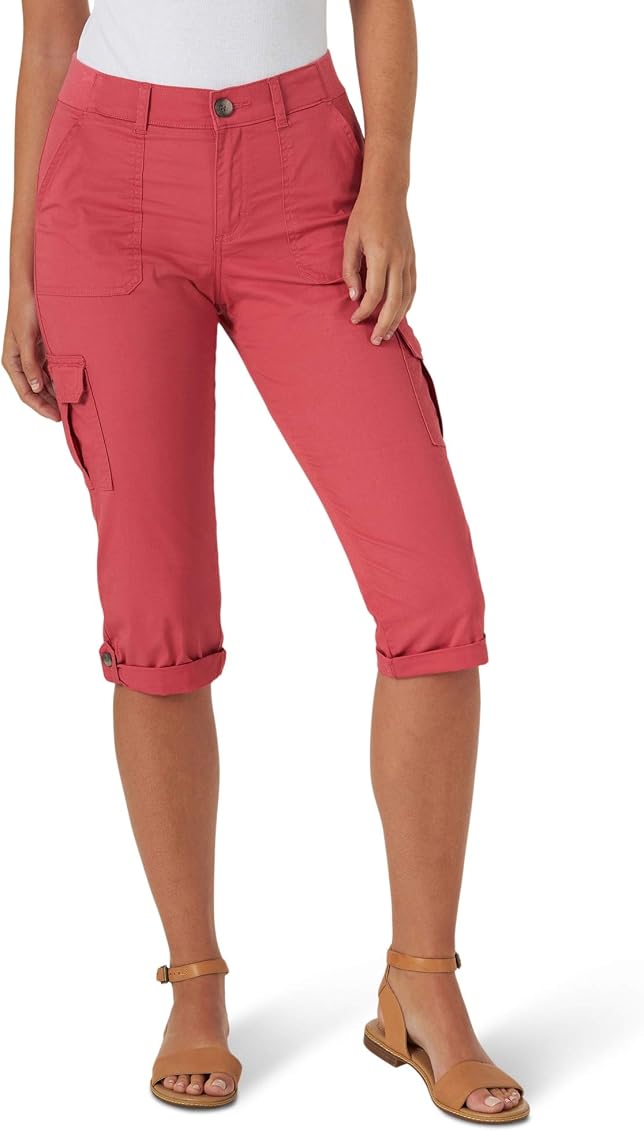 Mid Rise Cargo Capri Pant 