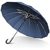 傘 メンズ 長傘 雨傘 【高強度16本骨 大きいサイズ】 直径115cm 丈夫なグラスファイバー骨 耐風 超撥水 ジャンプ傘 ワンタッチ 埋め込みボタン メンズ レディース 大判 紳士傘 軽量 晴雨兼用傘 収納ポーチ付