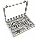 SPIEA 30区画 アクセサリーボックス ジュエリーケース ベルベット 大容量 展示用 収納ボックス (グレイ)