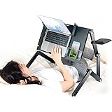 SOLEMOOD ノートパソコンスタンド 大きめ ノートPCスタンド 在宅ワークに最適 タブレットスタンド スマホ/PC同時に収納 人間工学設計 高さ調整可能 姿勢改善 猫背対策 卓上収納 折り畳み式 安定性 放熱 滑り止めバネクリップ付き 18イン