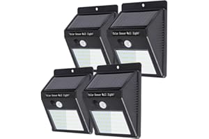 Lifeholder 40LED ソーラーライト 人感センサーライト 太陽光発電 屋外照明 玄関 軒先 駐車場 大活躍 防水 防犯ライト 両面テープ付き 取付簡単 4個セット