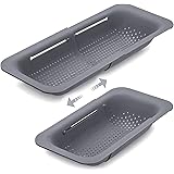 PLAYINGMINDS Food Grade Extendable Colander Strainer Basket Over The Sink Colander Wash Fruits, Vegetables, Drain Cooked Past