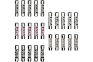 Innfeeltech 6.3 * 25mm BS1362 Ceramic Tube Fuse Assembly Kit 5 Values 25pcs 1A/3A/5A/10A/136 Amp 240V Volt