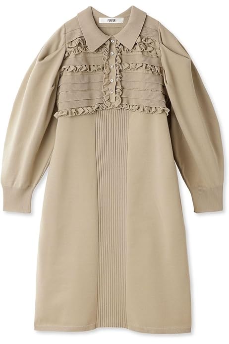 Amazon.co.jp: [ファーファー] ハーフジップニットワンピース  