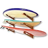 COR Surf サーフボード用ウォールラック・3点用 | 多機能収納ディスプレー、バンブー・ダークウッド | ロングボード・ショートボード兼用| ウェイクボード、カイトボード、スノーボードにも