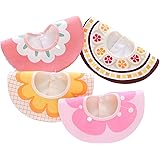 [Aywyl] スタイ よだれかけ よだれたっぷりの赤ちゃんも安心の防水性 シンプル オーガニックコットン100% ベビービブ 360 男の子 女の子 セット 4枚入り