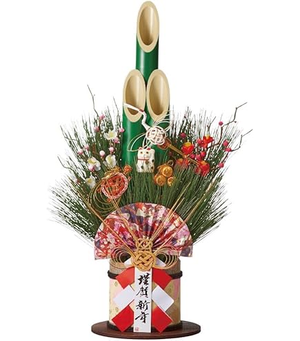 Amazon | 冬の装飾 お正月 飾り 造花 店舗・自宅兼用 【 彩竹門松 1台 