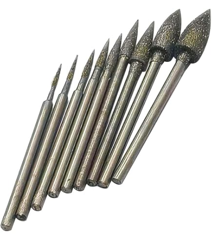 LUO KE 11 Pcs Olive Shape Diamond Burr - 3/32 Inch Shank Diamond Mounted Grinding Bits Stone Carving Sets for Rotary Tool includes Dremel | Best Price UAE | Dubai, Abu Dhabi LUO KE 11 Pcs Olive Shape Diamond Burr - 3/32 Inch Shank Diamond Mounted Grinding Bits Stone Carving Sets for Rotary Tool includes Dremel | Best Price UAE | Dubai, Abu Dhabi