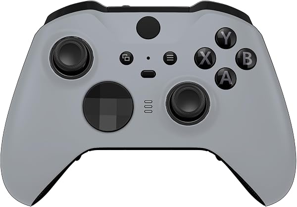 eXtremeRate DIY Replacement Front Shell for Xbox Elite Wireless Controller 2 Core, New Hope Gray Faceplate Cover Case for Xbox Elite Series 2 Controller with Accent Rings - Controller NOT Included - 1