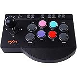 アーケードコントローラー ジョイスティック TURBO機能 MACRO（マクロ）機能付き PS3/ PS4/ Xbox One/Switch/Window PC対応 アケコン 取扱説明書付(日本語対応) (ブラック-1)