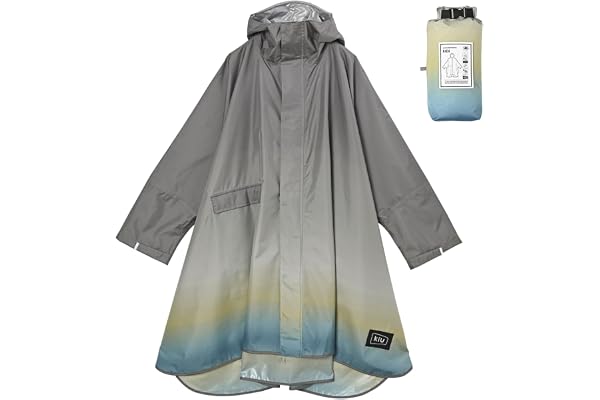 [キウ] スタンダードレインポンチョ 2ND STANDARD RAIN PONCHO - 2ND 防水 撥水 はっ水 耐水 豪雨対応 雨対策 大雨 台風 梅雨 レインコート スリーブポンチョ 雨具 雨ガッパ 雨合羽 袖付き 収納袋 ポケット おしゃ