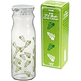 HARIO(ハリオ) 耐熱フリーポット レトロ マスカット 冷水筒 実用容量1200ml 透明 黄緑 耐熱ガラス製 熱湯・食洗器OK 麦茶ポット 日本製 FPR-12-MS