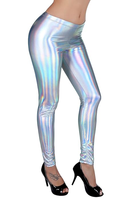 Metallic Waist Legging Pants Trousers 