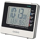CASIO(カシオ) 目覚まし時計 電波 デジタル 生活環境 温度 湿度 カレンダー 表示 ホワイト H10.4×W11.5×D5cm DQL-260J-7JF