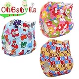 Ohbabyka3点セット おむつカバー 布おむつ ベビー 布オムツ おむつ 新生児用 新生児用品 サイズ調節可 洗濯可能 漏れしにくい パンツ フリーサイズ 通気性良い 保育園 入園準備 女の子 男