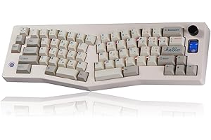 CIDOO ABM066 アリス キーボード ホットスワップ対応メカニカル キーボード RGB ワイヤレス カスタム ゲーミング キーボード 静音リニア スイッチ VIA プログラム可能ボリューム ノブ Win/Mac/iOS 用(レトログレー キー