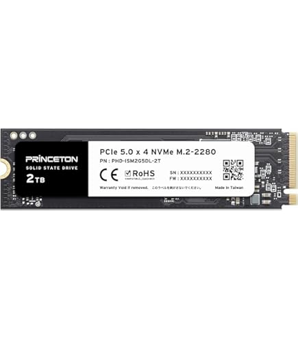 Amazon | プリンストン 内蔵 SSD 2TB PCIe Gen 4.0 x4 NVMe 連続