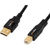 AmazonBasics USB 2.0 Cable - A-Male to B-Male - 6 Feet (1.8 Meters)