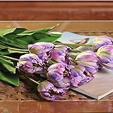 ノーブランド品　造花　3本　三本セット　鬱金香　チューリップ　観葉植物　人工観葉植物　インテリア　装飾　飾り付け　フラワー　飾り　雑貨　室内 装飾　紫　パープル　バイオレット　Generic Arti