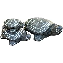 【大きめ】石　亀　置物　石彫　石製　縁起物 Amazon.co.jp: [S.T.S.G] 置物 カメ 亀 石 庭 ガーデニング