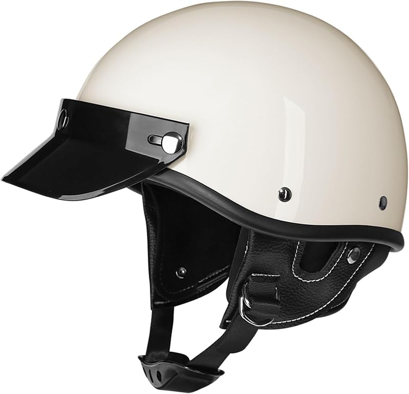 Woljay Half Cap Helmet Bicycle Jet Retro Cruiser Scooter for Adult Men Women DOT Approve