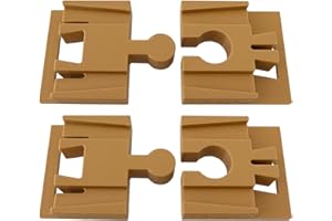 デジ基地 プラレール用 BRIO木製レール用 相互接続変換レール ショートタイプ（2パターン各2個入）ブラウン（木製風）19133