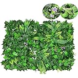Yiteng フェイクグリーン フル リーフグリーン 壁面グリーン 植物マット 人工植物 人工観葉植物 壁面緑化 ウォール装飾 芝生 店舗装飾 壁掛け デコレーション インテリア 飾り グリーン 40cm×60c (スタイル2)