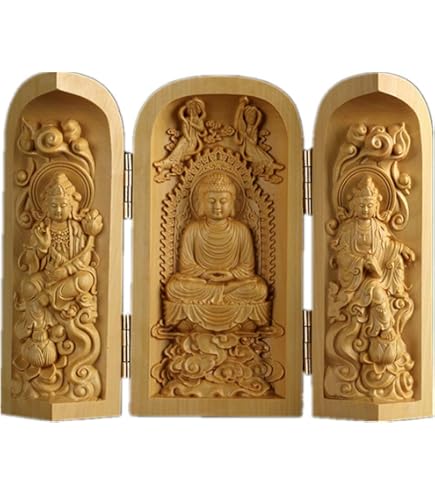 d 古銅善光寺式三尊像 明治時代 金工 / 大黒天 如来 釈迦 涅槃 観音