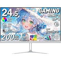 Amazon | cocopar モニター 24.5インチ 白 HDMI2つ 200Hz 無輝点