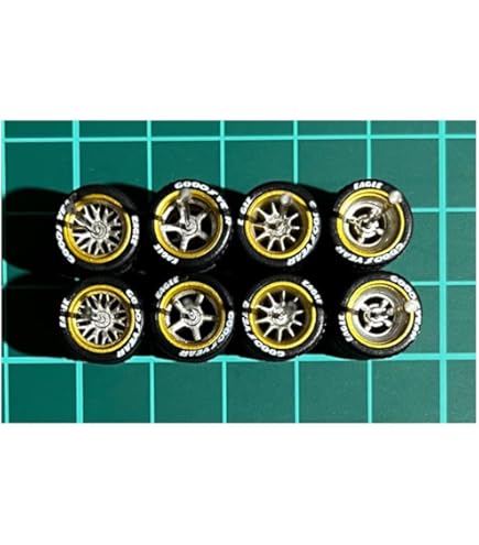 1/64 ミニカー 高質品なホイール 4台分セット 京極修様専用 1/64 ミニカー タイヤとホイール 4台分 5スポーク2