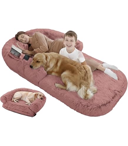 Amazon | Plufl 人間の犬用ベッド - 低反発素材 人体サイズ 犬用ベッド