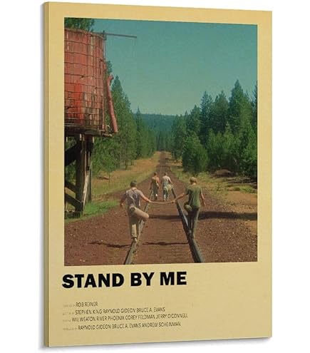 Amazon.co.jp: 【フレーム付-黒-】 映画ポスター スタンドバイミー