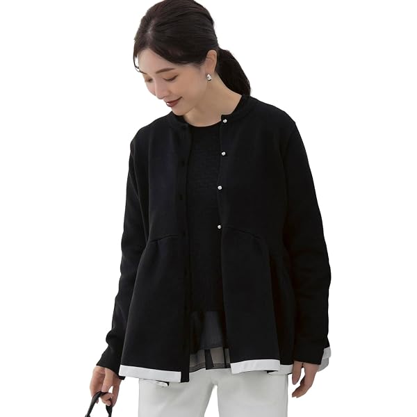 Amazon | [ソーノ] NAVY ポタリースリーブ フレアジャケット ベージュ