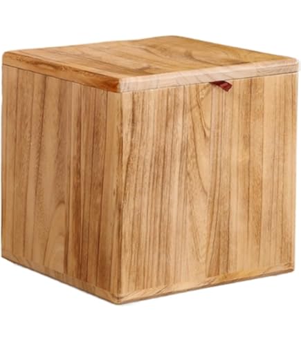Amazon｜木製収納スツール、居間用キューブ収納ボックス