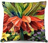 (Small 41cm x 41cm) - Decorative Smooth Woven Linen Couch Throw Pillow from DiaNoche Designs by Anne