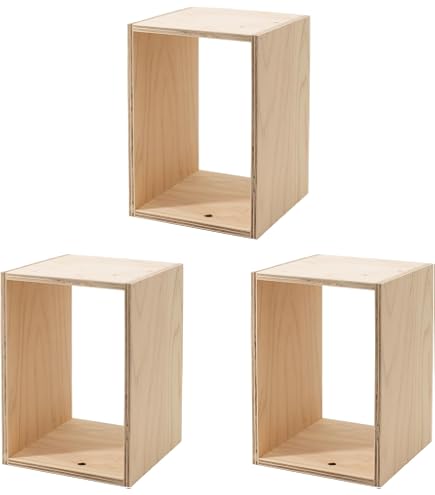 Amazon｜イエノLabo. シェルフボックス4 ナチュラル 完成品 木製