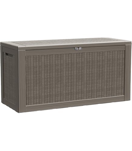 Amazon.co.jp: 物置 収納庫 屋外 270L 防水タイプ 鍵穴つき 収納ベンチ