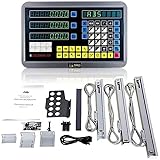 Guilopoer 旋盤機械 3軸 デジタル読み出し リニアスケール/リニアエンコーダ/フライス盤用 多機能 LCD (3軸)リニアスケールエンコーダ、リニアスケール 高精度、旋盤のニーズに長期間使用するための5μm高精度旋盤リニアエンコーダ リニアスケール アルミニウム合金ダイキャスト 読み出しリニアスケール (650mm+750mm+300mm)