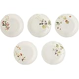 NARUMI(ナルミ) アソートプレート セット ルーシーガーデン 径17cm 5枚セット 電子レンジ温め 食洗機対応 96010-21901P