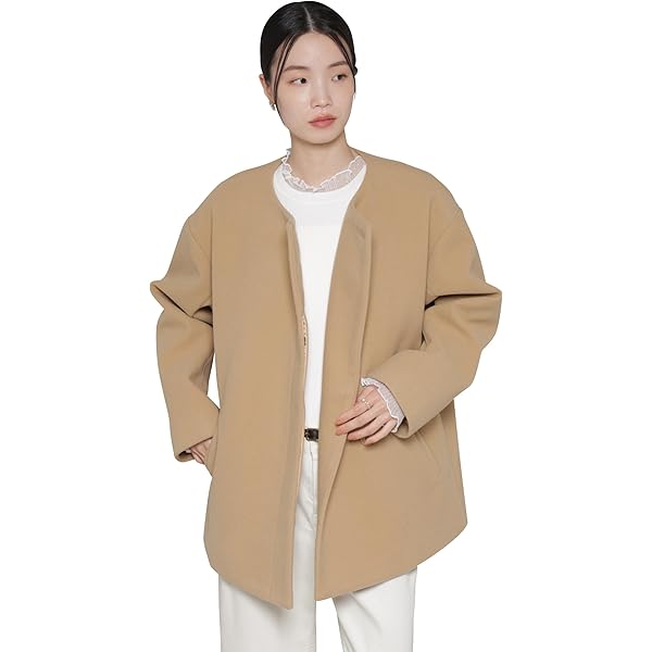 Amazon | [ナノユニバース] PURE LAMBS リバーミドルコート D.ネイビー