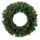 (クリスマスショップ) Christmas Shop クリスマス プラスチックリース ドアリース 飾り (ワンサイズ) (グリーン)