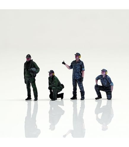 Amazon.co.jp: figreal 1/72 航空自衛隊員セット001b 4体 彩色済み