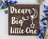 Dream Big Little One木製素朴な赤ちゃん装飾素朴なウッドランド保育園アートBoy保育園ウォールアート少年保育園アートアドベンチャーNursery