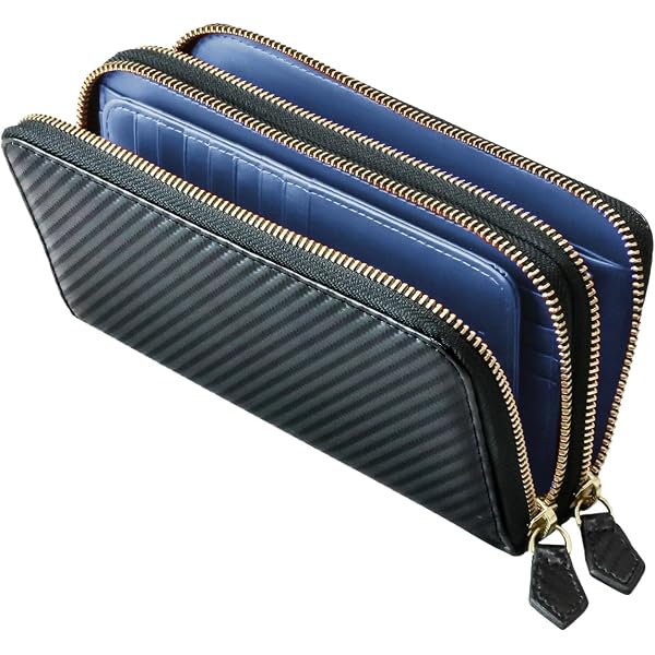 Amazon | ダブルファスナー 長財布 ロングウォレット 大容量 カード30