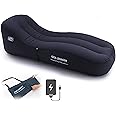 GIGA Lounger エアーベッド エアーマット 電動 シングル 電動ポンプ内蔵 超速100秒 極厚 USB充電 防水 180cm 濃紺 キャンプ ソロキャンプ 防災 GS1…