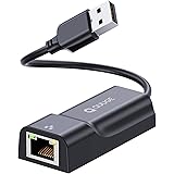 QUUGE USB-A 有線LANアダプタ Switch対応 USB2.0 Type-A to RJ45 変換ケーブル ドライバー不要 10/100 Mbps USB2.0ポート イーサネットアダプタ 黒 抜き差ししやすい