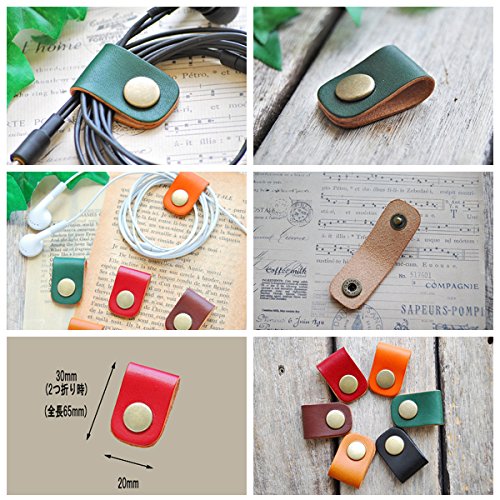 Blanccouture ブラン クチュール スマホ Iphone Ipod コード 収納 手作り 本革 イヤホン コードホルダー クリップ マットブラック 文具百貨